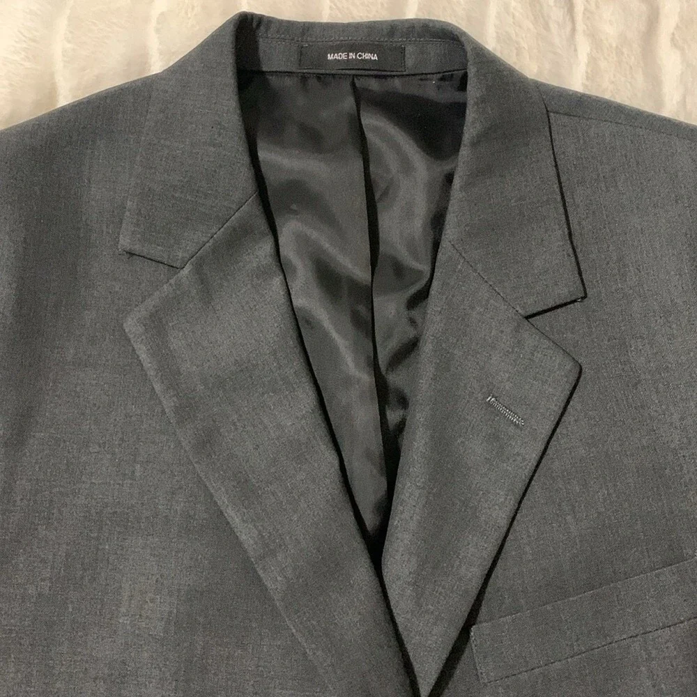 Van Heusen Mens Suit Separates Blazer Sport Coat 40R Jacket Gray Herringbone
